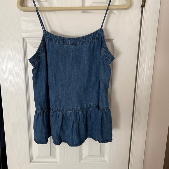 Loft Denim Peplum Top - Picture 1 of 3